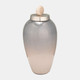 17175-02#20"h Glass Vase W/ Blush Knob, Champagne