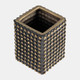 16981-08#Cer, 4"h Spikey Pen Holder, Black/gold