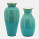 17328-04#Metal 9" Olpe Vase, Green