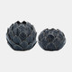 17330-01#Cer, 5" Lotus Ball Votive Holder, Blue