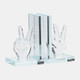 17363#Crystal, S/2 6"h Peace Sign Bookends