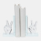 17363#Crystal, S/2 6"h Peace Sign Bookends