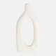 17376-03#Wood, 14"h Cut-out Vase, White