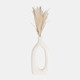 17376-03#Wood, 14"h Cut-out Vase, White