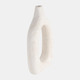 17376-03#Wood, 14"h Cut-out Vase, White