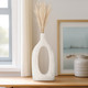 17376-03#Wood, 14"h Cut-out Vase, White