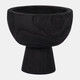 17377-02#Wood, 8" Bowl W/ Stand, Black