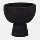 17377-02#Wood, 8" Bowl W/ Stand, Black