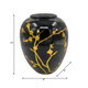 16345-04#Cer 10"h, Jar W/ Gold Decal, Black