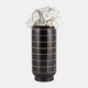 14792-06#Cer, 13"h Patterned Vase, Black