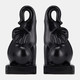 17368-02#Cer, S/2 8"h Elephant Bookends, Black