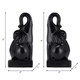 17368-02#Cer, S/2 8"h Elephant Bookends, Black