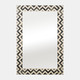 17385#Resin 24x36 Chevron Rect Mirror Gray/wht