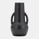 17414-02#Cer,8",vase W/handles,black