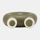 17419-03#Cer,7",donut Footed Vase,olive
