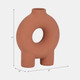 17419-04#Cer,7",donut Footed Vase,terracotta