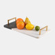 17439-03#Marble,2"h,tray W/handles,white/copper