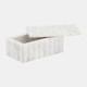 17475#7x4" Marble Ridged Box, White