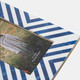 17504#Resin, 4x6 Striped Photo Frame, Blue