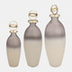 17490-02#Glass,20",bottle W/sphere Lid,white/gold