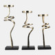 17491#Metal,s/3 13,15,17",abstract Candle Pillar Holder,
