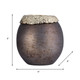 17494-01#Glass,8",oval Hurricane,charred Coal/gold