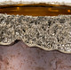 17494-02#Glass,10",oval Hurricane,charred Coal/gold