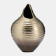 17496-02#Metal,16",shell Like Vase,gold