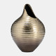 17496-02#Metal,16",shell Like Vase,gold