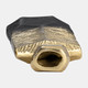 17500-01#Metal,9",rigged Vase,gold/black