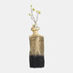 17500-02#Metal,16",rigged Vase,gold/black