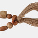 17511-01#Wood, 32x.75 Bead Garland, Natural