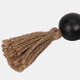 17512-01#Wood, 32x2 Double Beaded Garland W/tassel,blk