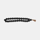 17512-01#Wood, 32x2 Double Beaded Garland W/tassel,blk