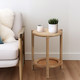 17529#Wood/rattan, 19"h Side Table, Natural Kd