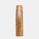 17557-02#Wood, 9"h Tapered Vase, Brown