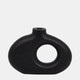 17558-02#Wood, 10x7"h Cut-out Vase, Black