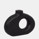17558-02#Wood, 10x7"h Cut-out Vase, Black