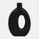 17558-03#Wood, 14"h Cut-out Vase, Black