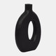 17558-03#Wood, 14"h Cut-out Vase, Black