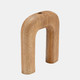 17559-02#Wood, 10"h Horseshoe Vase, Brown