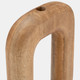 17559-02#Wood, 10"h Horseshoe Vase, Brown