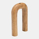 17559-03#Wood, 11"h Horseshoe Vase, Brown