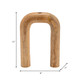 17559-03#Wood, 11"h Horseshoe Vase, Brown