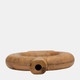 17560-03#Wood, 14"h Donut Shaped Vase, Brown