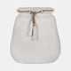 17548-01#Ecomix, 16"h Vase W/ Jute Detail, White