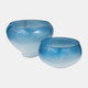 17567#Glass, S/2 10/14" Decorative Bowls, Blue
