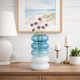 17568-01#Glass, 12"h Accordion Vase, Blue