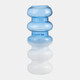 17568-02#Glass, 17"h Accordion Vase, Blue