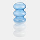 17568-02#Glass, 17"h Accordion Vase, Blue